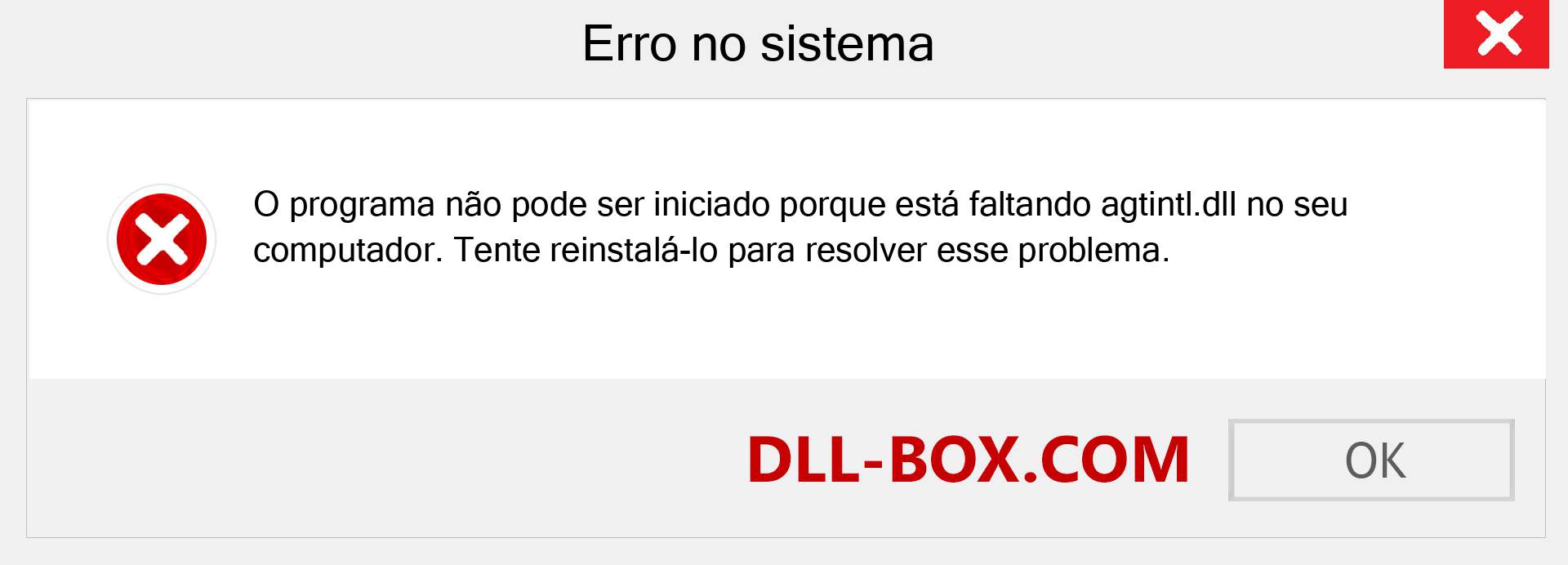 Arquivo agtintl.dll ausente ?. Download para Windows 7, 8, 10 - Correção de erro ausente agtintl dll no Windows, fotos, imagens